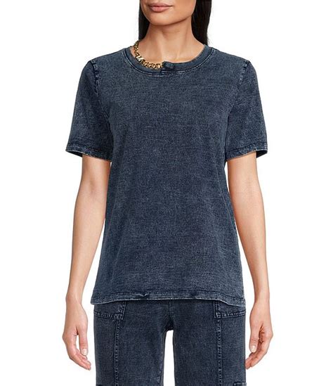 michael kors short sleeve crew short sleeve knits|MICHAEL Michael Kors Acid Wash Jersey Knit Crew Neck Short .